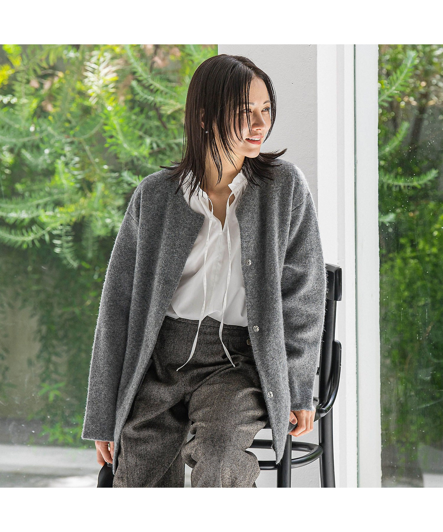 フォックス混ニットジャケット | LAUTREAMONT (Women)/ロートレアモン