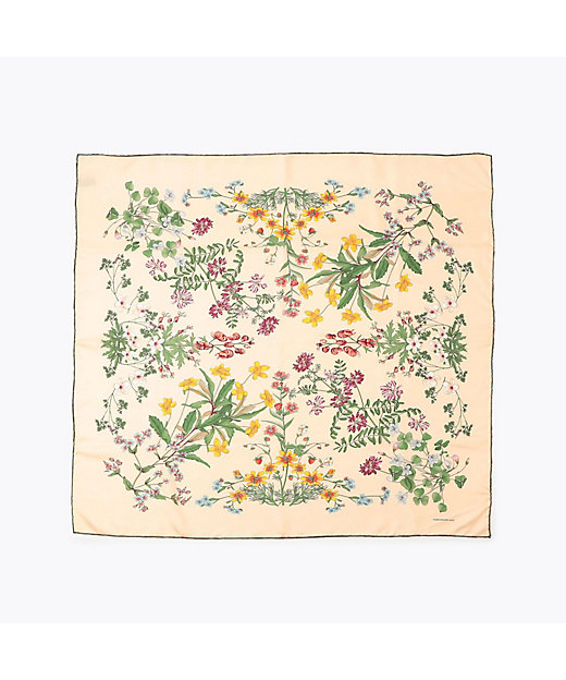 TOMORROWLAND ボタニカルモチーフ シルクスカーフ