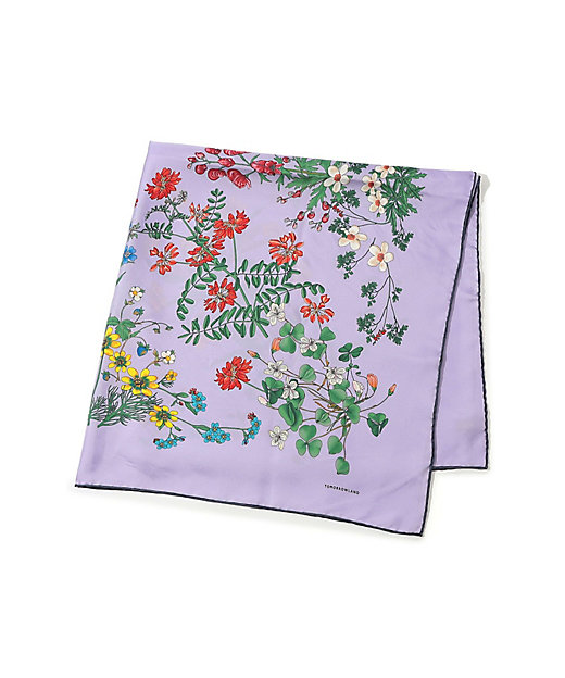 TOMORROWLAND ボタニカルモチーフ シルクスカーフ