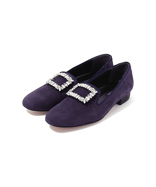 TOMORROWLAND スエード ビジューオペラローファー