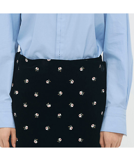 ベロア PETIT ROSEプリントミニスカート | CABaN/キャバン