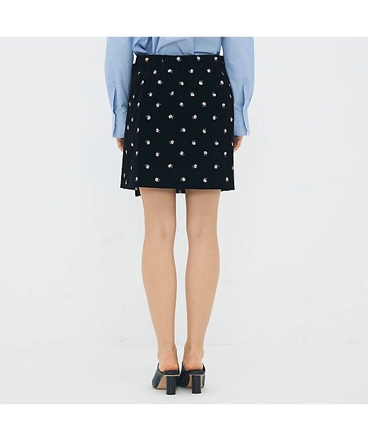 ベロア PETIT ROSEプリントミニスカート | CABaN/キャバン