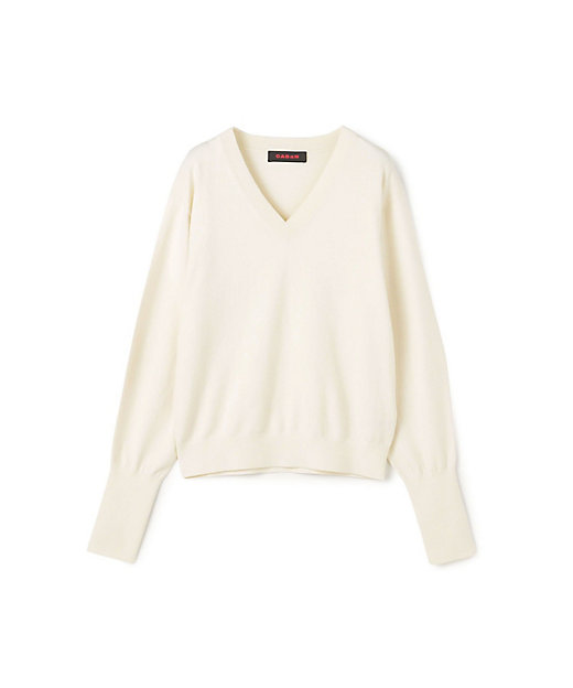 コットンカシミヤストレット Vネックプルオーバー | CABaN/キャバン