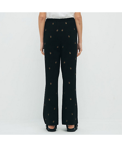 コットンカシミヤ エンブロイダリーニットパンツ | CABaN/キャバン