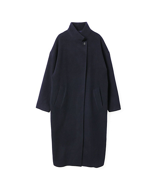 mizuiro ind ウールブレンドスタンドカラーコート | mizuiro