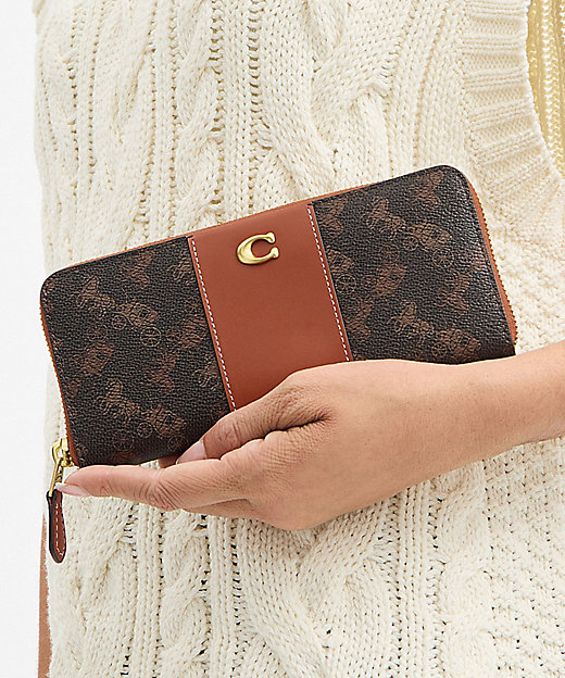 エッセンシャル スリム アコーディオン ジップ ウォレット・ホース