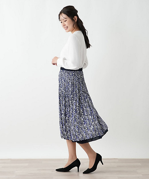 リバーシブルプリーツスカート【Leilian WHITE LABEL