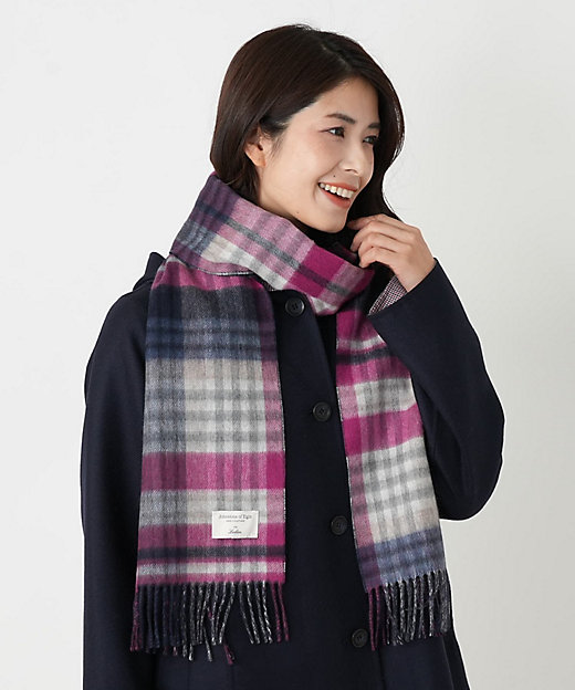 カシミヤタータンチェックストール【JOHNSTONS】 | Leilian