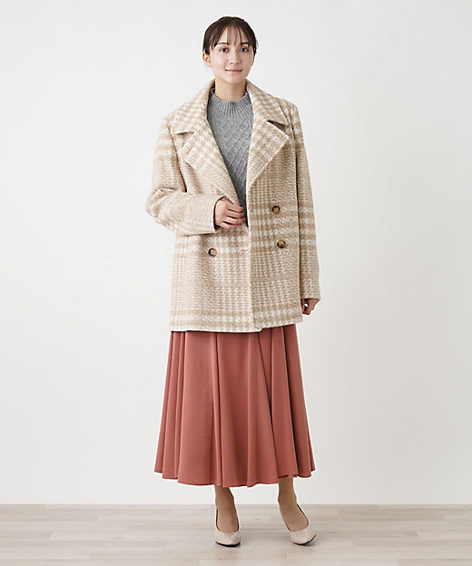 チェック柄ダブルハーフコート【CINZIA ROCCA】 | Leilian