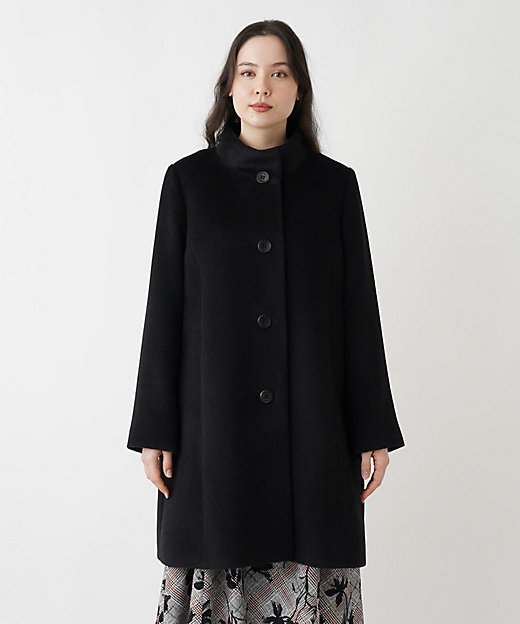 アルパカ混スタンドカラーコート | Leilian plus house (Women/大きい