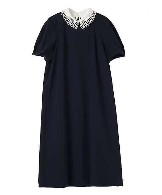 ラグランスリーブ刺繍襟ワンピース | LANVIN COLLECTION (Women