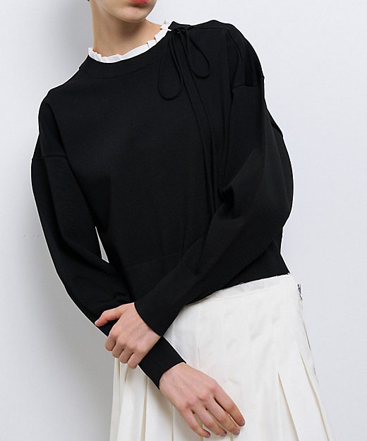 フリルカラーリボンニット | LANVIN en Bleu (Women)/ランバン オン