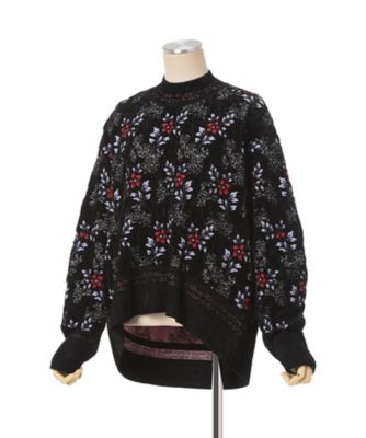 Floral Motif Chenille Knited Top