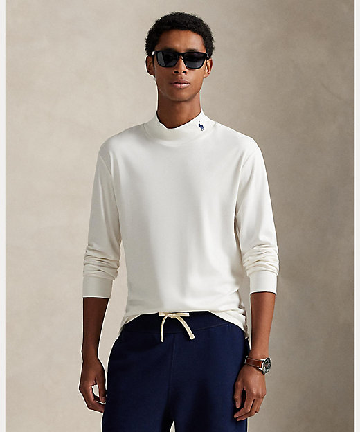 ソフト コットン モックネック シャツ MNPOKNI16821689