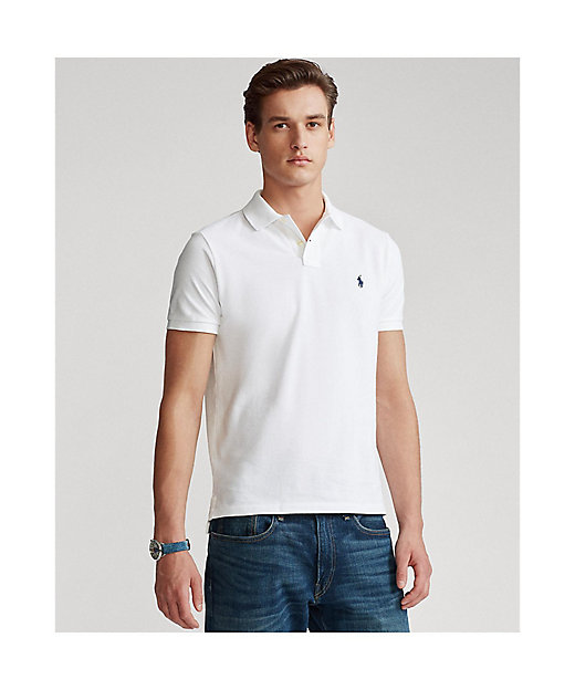 カスタムスリムフィットメッシュポロシャツ