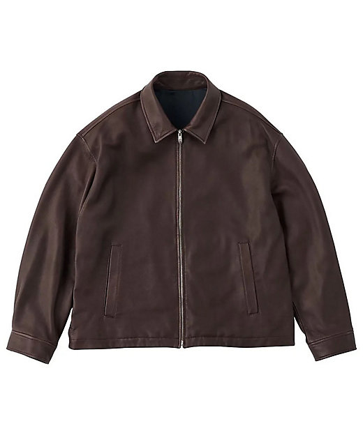 LEATHER ZIP UP JACKET W ／ LOVE