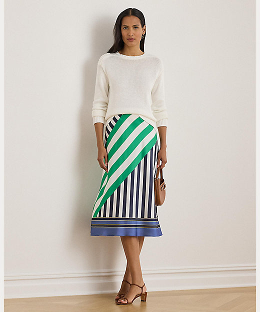 ストライプド ツイル ミディ スカート WMLRSKTS6H20299