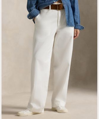 コットン チノ ストレートレッグ パンツ