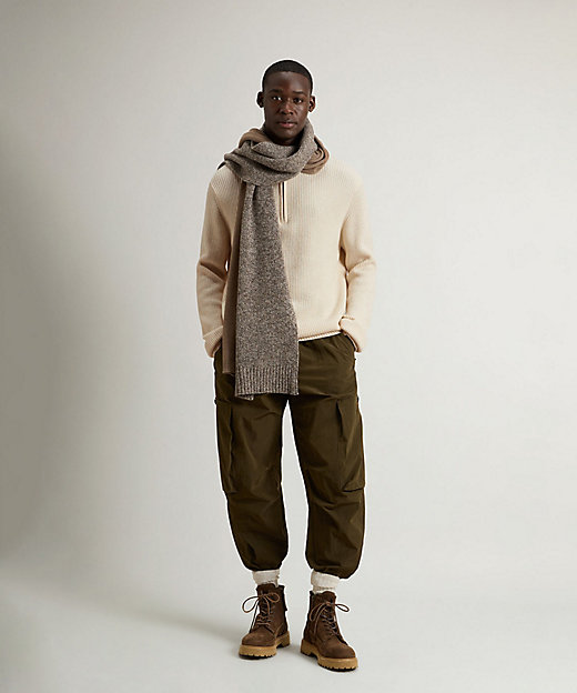 ウール カシミヤ リブド ハーフジップ／WOOL CASH