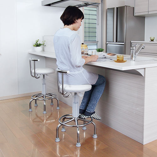 2/27 16時まで特価】キッチンチェア PVCレザー生地 キャスター 固定脚