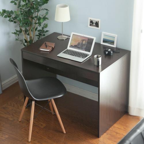 パソコンデスク 幅100cm ワークデスク 書斎 書斎机 学習机 ブラウン