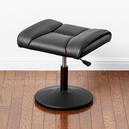 オットマン 固定脚仕様 キャスターなし PUレザー ブラック リラックス