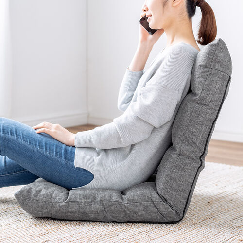 ふわふわ座椅子 ファブリック生地 42段階リクライニング 低反発