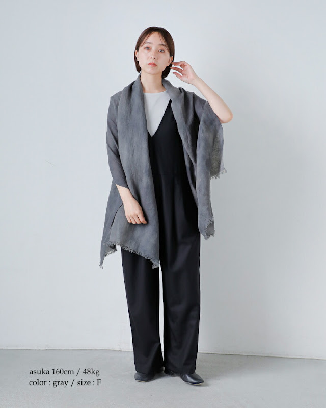 evam eva エヴァムエヴァ コットン リネン ボカシ ストール e261z065