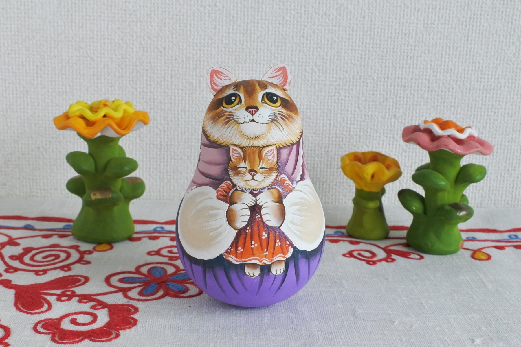 zoy】起き上がりこぼし『ドチキ・マテリ』&起き上がりこぼし『牡丹と猫