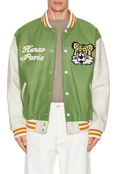 Kenzo x Verdy Collection Varsity Jacket in Pale Khaki | FWRD