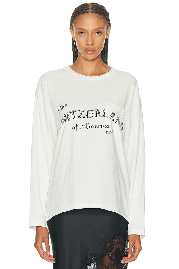 Miu Miu Long Sleeve Polo Top in Bianco | FWRD