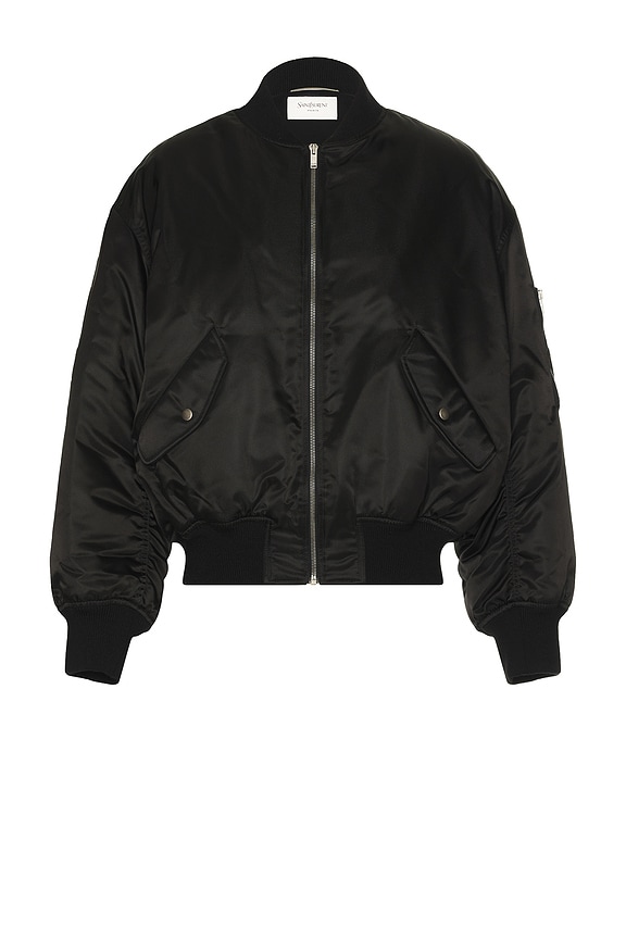 MM6 Maison Margiela Bomber Jacket in Deep Black | FWRD