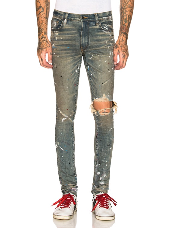 Amiri Artist Broken Jean in Dirty Indigo | FWRD