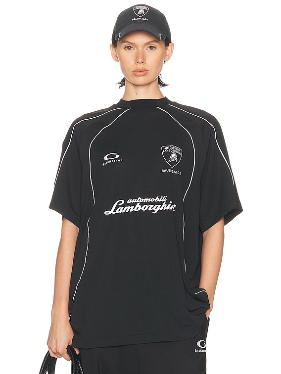 Balenciaga Lamborghini Oversized Soccer T-shirt in Black | FWRD