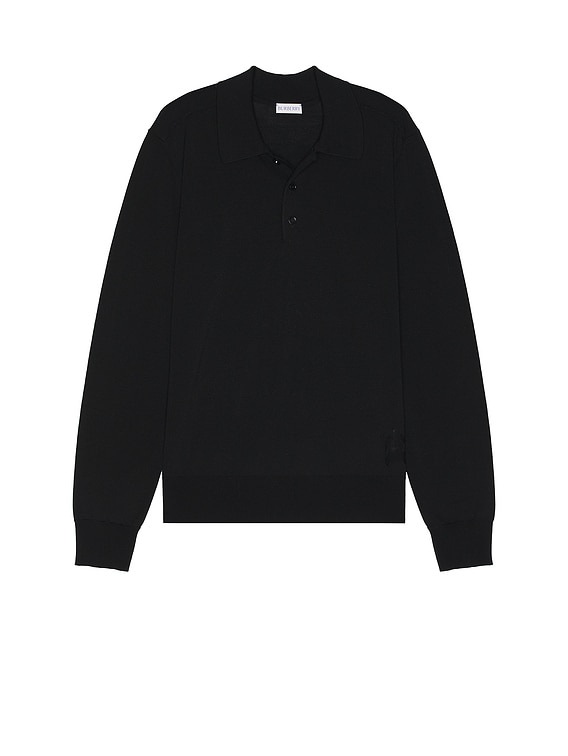 Burberry Uniform Longsleeve Polo in Black | FWRD