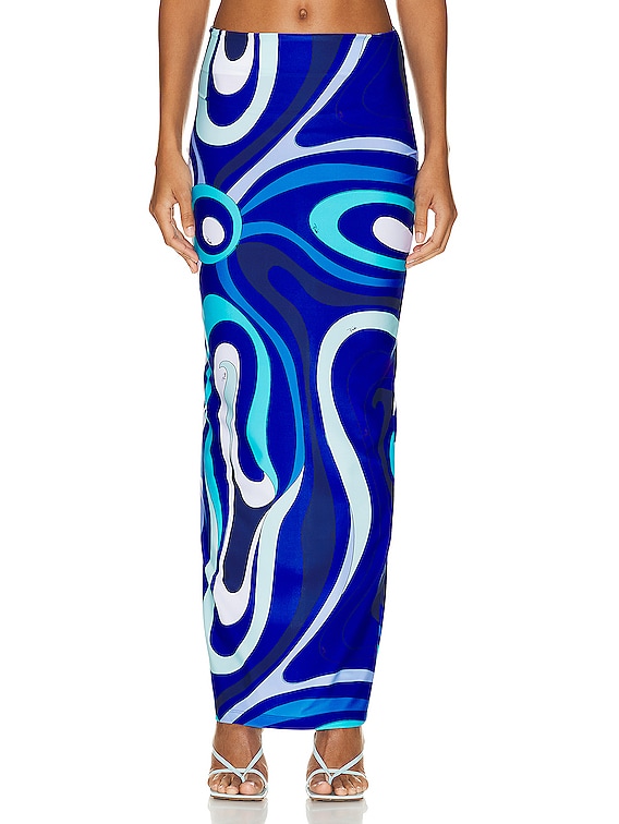 Emilio Pucci Stretch Maxi Skirt in Blue | FWRD