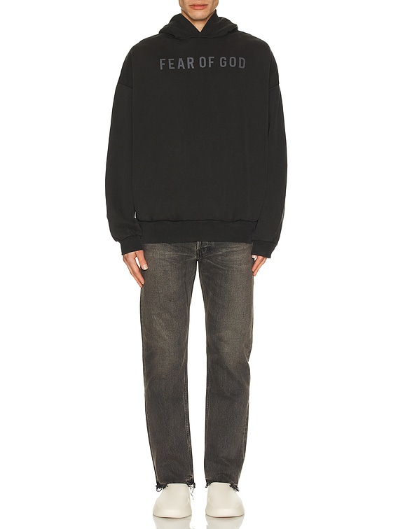 Fear of God French Terry Overlapped Logo Hoodie in Black | FWRD