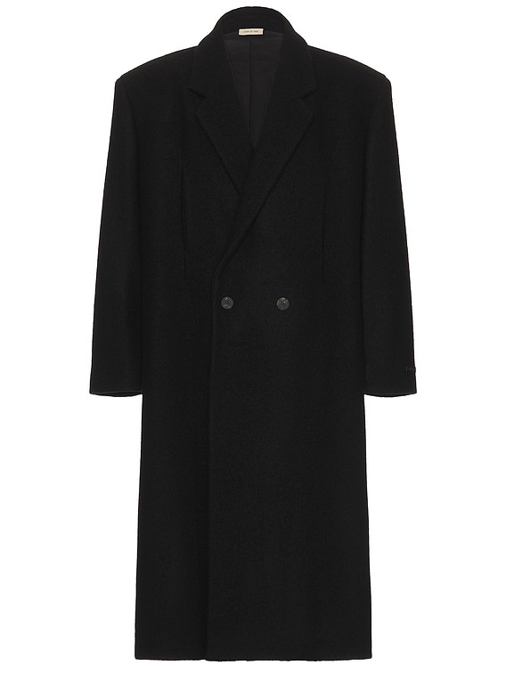 Fear of God Boiled Wool Relaxed Overcoat in Black | FWRD