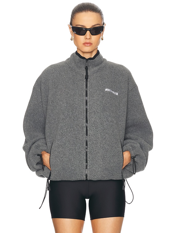 Miu Miu Zip Up Jacket in Grey | FWRD
