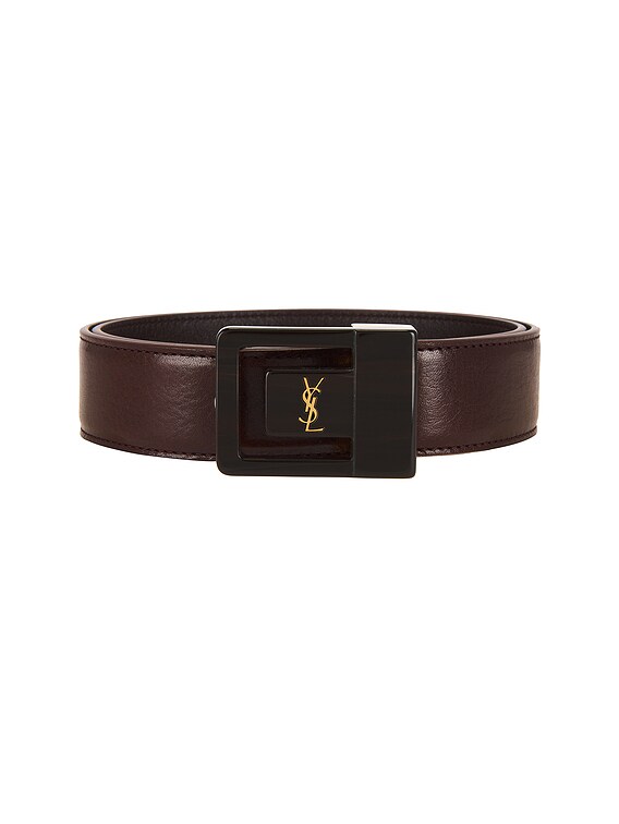 Saint Laurent Ceinture La 66 Belt in Red Tan & Brown | FWRD
