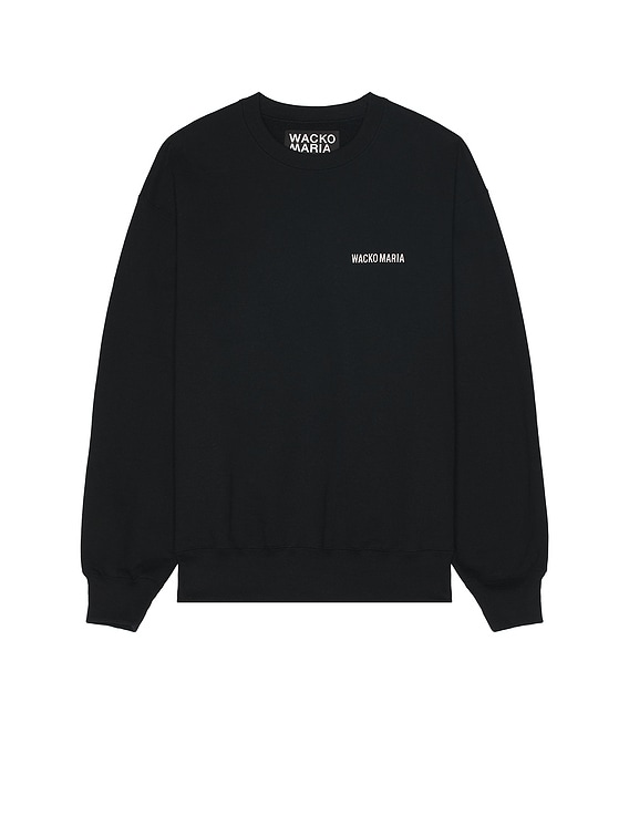 WACKO MARIA Heavy Weight Crew Neck Sweatshirt in Black | FWRD