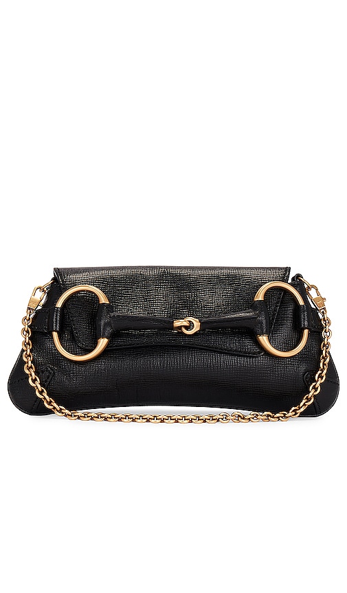 FWRD Renew Gucci Tom Ford Giant Horsebit Shoulder Bag in Black