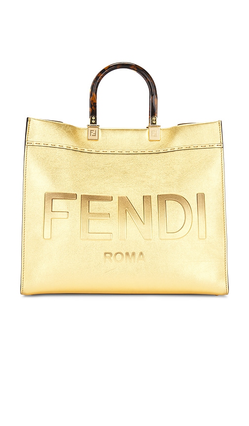 FWRD Renew Fendi Sunshine Shopper Tote Bag in Gold | REVOLVE