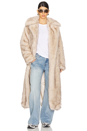4th & Reckless Schiffer Faux Fur Coat in Beige | REVOLVE