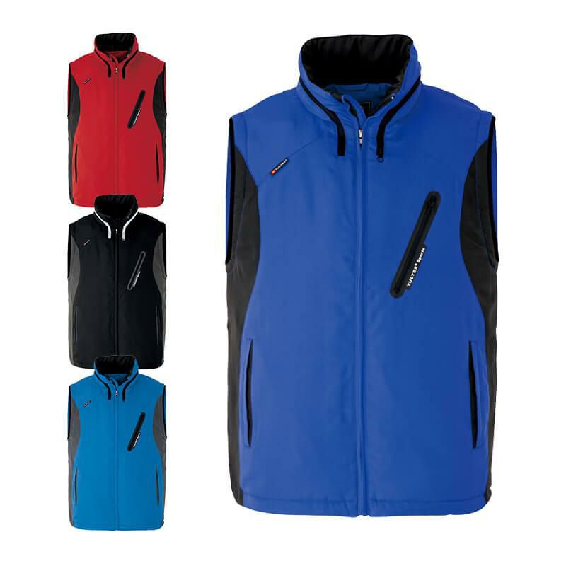 フードイン中綿ベスト(男女兼用)[アイトス/AZ-10308] SS-3L｜作業服