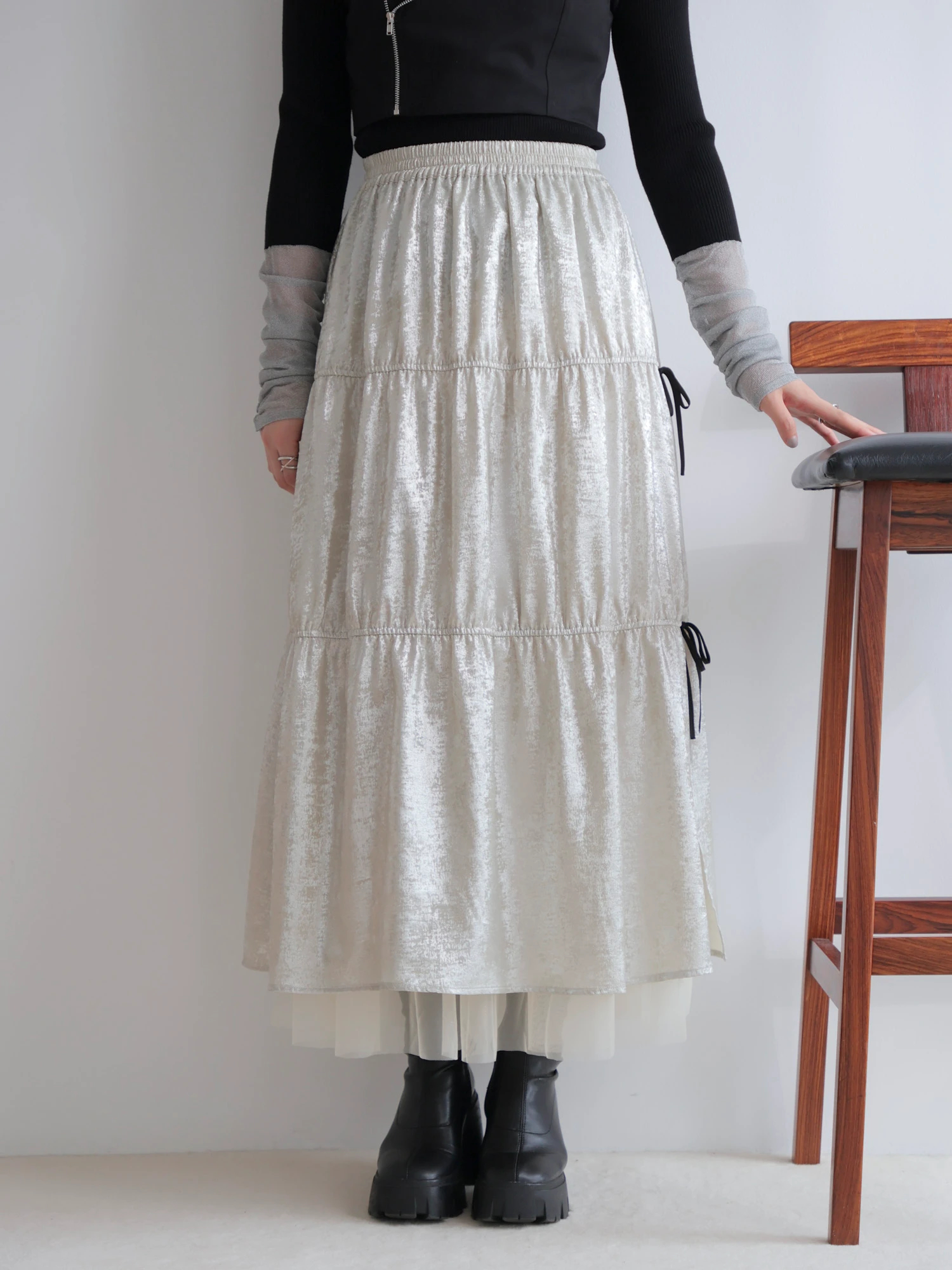 LADYMADE（レディメイド）｜ メタリックリボンリバーシブルスカート