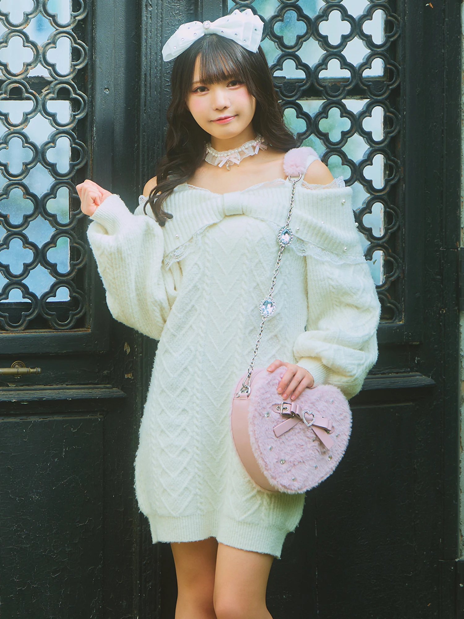 オフショルリボンニットワンピース - Ank Rouge(アンクルージュ)の