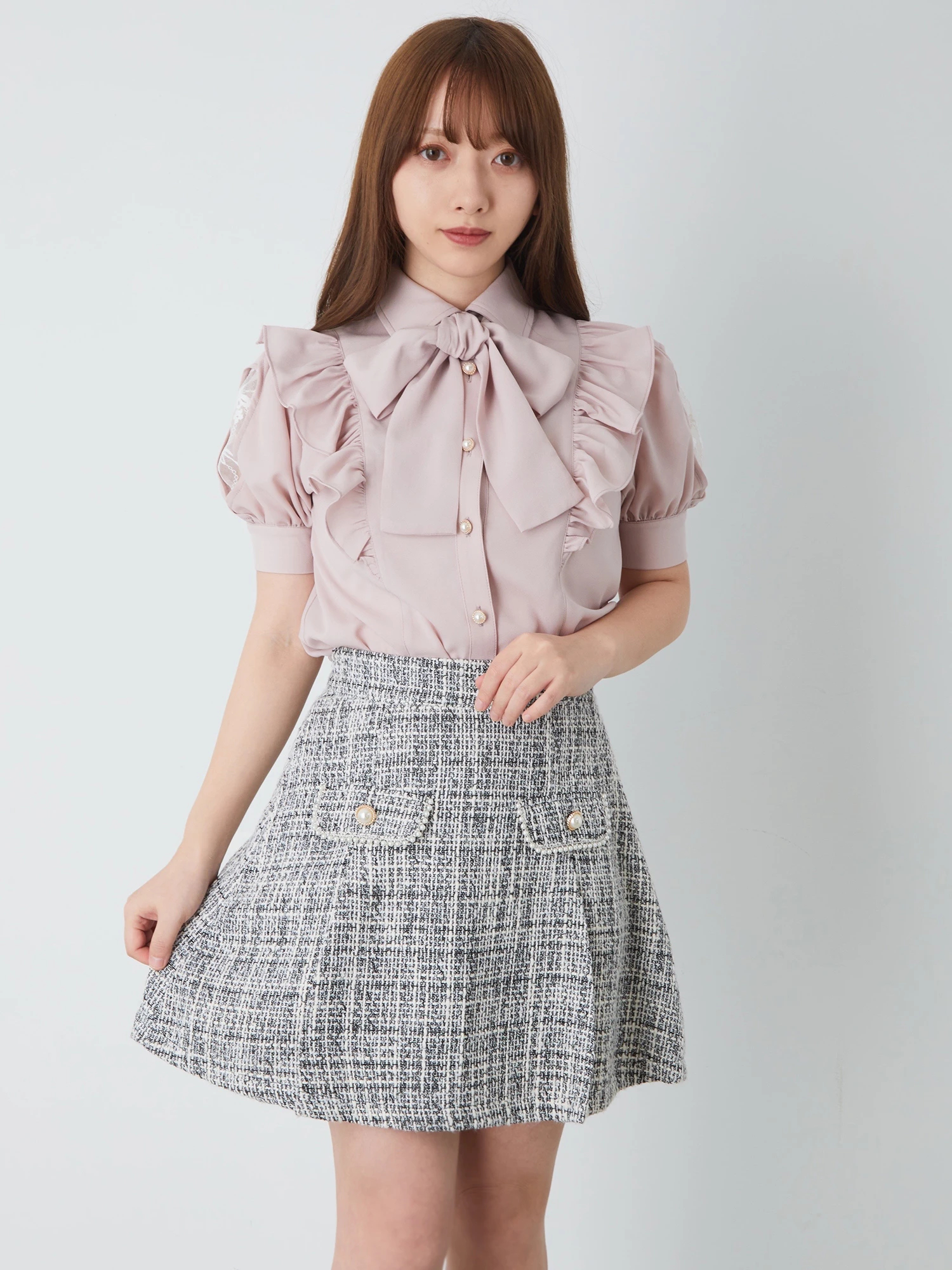 MIXツイード台形ミニSK - Ank Rouge(アンクルージュ)のスカート