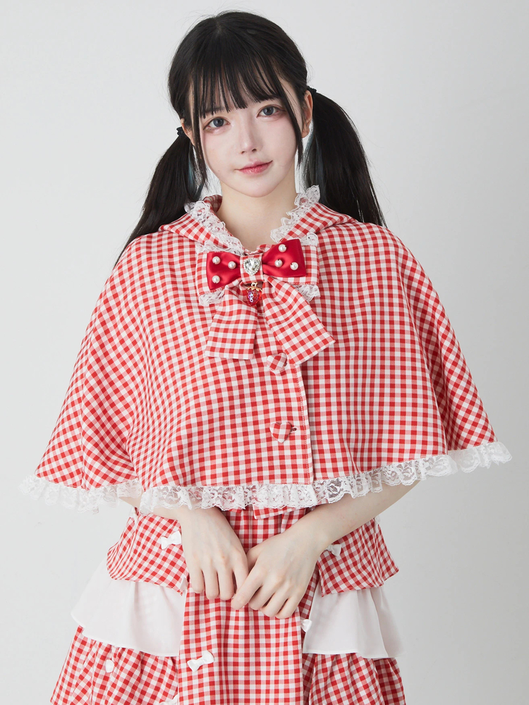 うさちゃんギンガムケープ - Ank Rouge(アンクルージュ)のポンチョ