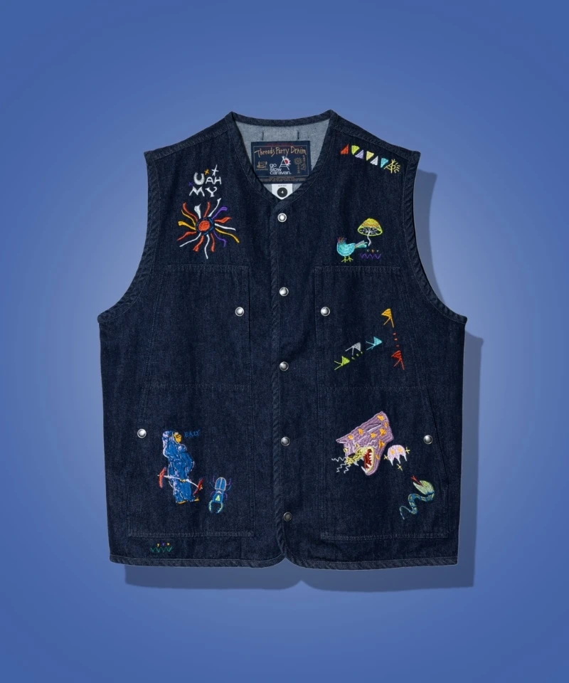 Threads Party Denim 刺繍ベスト (MENS/WOMENS)｜ファッション通販